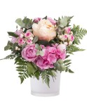 Bouquet roses, pivoines et hortensias