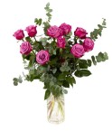 Bouquet de 10 roses roses