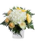 Bouquet de gerberas, roses et d'hortensia