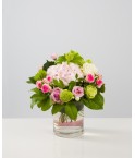 Bouquet de fleurs d'un rose pâle à rose bonbon