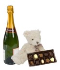Champagne - Chocolats - Ourson blanc