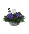 Composition orchidées bleues de Noël