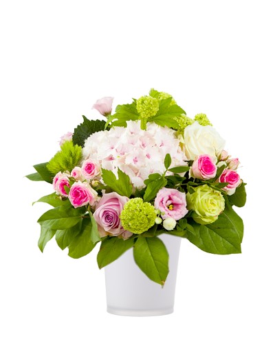 Bouquet de fleurs d'un rose pâle à rose bonbon