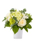 Bouquet oeillets, hortensia et roses