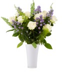 Bouquet asters et roses blanches