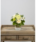 Bouquet illets, hortensia et roses