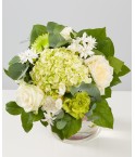 Bouquet illets, hortensia et roses