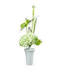 Bouquet  fleurs teintes vertes et blanches
