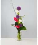 Bouquet arums, anthuriums et têtes d'ail