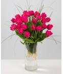 Bouquet tulipes roses